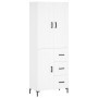Aparador alto madera contrachapada blanco 69,5x34x180 cm