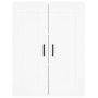 Aparador alto madera contrachapada blanco 69,5x34x180 cm