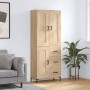 Aparador alto madera contrachapada color roble 69,5x34x180 cm