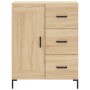 Aparador alto madera contrachapada color roble 69,5x34x180 cm