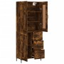 Aparador alto madera contrachapada roble ahumado 69,5x34x180 cm