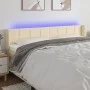 Cream fabric headboard with LED 203x16x78/88 cm by vidaXL, Headboards and footboards - Ref: Foro24-3123263, Price: 71,09 €, D...