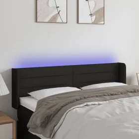 Black fabric headboard with LED 147x16x78/88 cm by vidaXL, Headboards and footboards - Ref: Foro24-3123376, Price: 73,96 €, D...