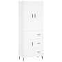 Aparador alto madera contrachapada blanco 69,5x34x180 cm