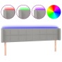 Hellgraues Stoffkopfteil mit LED 203x16x78/88 cm von vidaXL, Kopf- und Fußteile - Ref: Foro24-3123258, Preis: 76,08 €, Rabatt: %