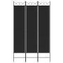 Biombo divisor de 3 paneles de tela negro 120x200 cm de vidaXL, Divisores de ambientes - Ref: Foro24-350149, Precio: 35,80 €,...
