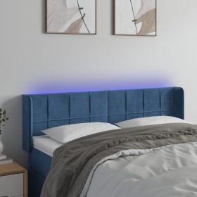 LED-Kopfteil aus dunkelblauem Samt, 147 x 16 x 78/88 cm von vidaXL, Kopf- und Fußteile - Ref: Foro24-3123288, Preis: 59,70 €,...