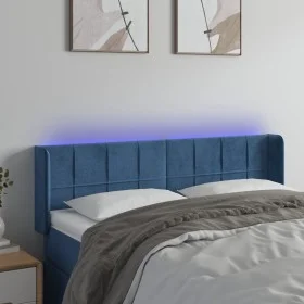 LED-Kopfteil aus dunkelblauem Samt, 147 x 16 x 78/88 cm von vidaXL, Kopf- und Fußteile - Ref: Foro24-3123288, Preis: 67,71 €,...