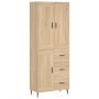 Aparador alto madera contrachapada color roble 69,5x34x180 cm