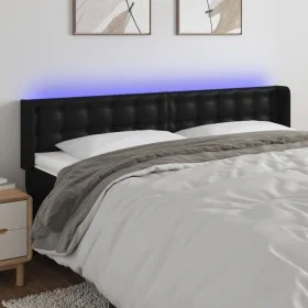 Kopfteil mit LED, schwarzem Kunstleder, 183 x 16 x 78/88 cm von vidaXL, Kopf- und Fußteile - Ref: Foro24-3123338, Preis: 69,5...