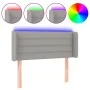 Light gray fabric headboard with LED 93x16x78/88 cm by vidaXL, Headboards and footboards - Ref: Foro24-3123358, Price: 58,24 ...