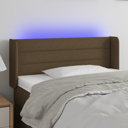 Kopfteil mit LED aus dunkelbraunem Stoff 83x16x78/88 cm von vidaXL, Kopf- und Fußteile - Ref: Foro24-3123353, Preis: 43,97 €,...