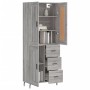Aparador alto madera contrachapada gris sonoma 69,5x34x180 cm