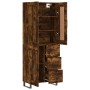 Aparador alto madera contrachapada roble ahumado 69,5x34x180 cm
