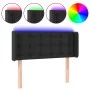 Headboard with LED black synthetic leather 83x16x78/88 cm by vidaXL, Headboards and footboards - Ref: Foro24-3123308, Price: ...