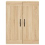 Aparador alto madera contrachapada color roble 69,5x34x180 cm