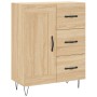 Aparador alto madera contrachapada color roble 69,5x34x180 cm