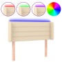 Cream fabric headboard with LED 93x16x78/88 cm by vidaXL, Headboards and footboards - Ref: Foro24-3123363, Price: 58,88 €, Di...