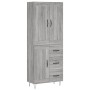 Aparador alto madera contrachapada gris sonoma 69,5x34x180 cm