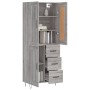 Aparador alto madera contrachapada gris sonoma 69,5x34x180 cm