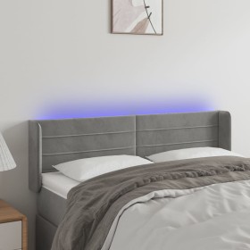 Light gray velvet headboard with LED 147x16x78/88 cm by vidaXL, Headboards and footboards - Ref: Foro24-3123424, Price: 66,85...