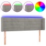 Light gray velvet headboard with LED 147x16x78/88 cm by vidaXL, Headboards and footboards - Ref: Foro24-3123424, Price: 65,81...