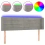 Light gray velvet headboard with LED 147x16x78/88 cm by vidaXL, Headboards and footboards - Ref: Foro24-3123424, Price: 64,65...