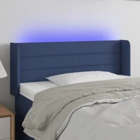 Blue fabric headboard with LED 93x16x78/88 cm by vidaXL, Headboards and footboards - Ref: Foro24-3123364, Price: 63,38 €, Dis...