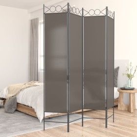 Divider screen with 4 anthracite gray fabric panels 160x200 cm by vidaXL, Room dividers - Ref: Foro24-350152, Price: 44,32 €,...