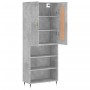 Aparador alto madera contrachapada gris hormigón 69,5x34x180 cm