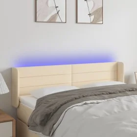 Kopfteil aus cremefarbenem Stoff mit LED 147x16x78/88 cm von vidaXL, Kopf- und Fußteile - Ref: Foro24-3123379, Preis: 74,32 €...