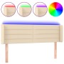 Cabecero con LED de tela crema 147x16x78/88 cm de vidaXL, Cabeceros y pies de cama - Ref: Foro24-3123379, Precio: 78,35 €, De...