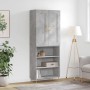 Aparador alto madera contrachapada gris hormigón 69,5x34x180 cm