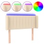 Cream fabric headboard with LED 103x16x78/88 cm by vidaXL, Headboards and footboards - Ref: Foro24-3123469, Price: 51,96 €, D...