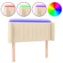 Cream fabric headboard with LED 103x16x78/88 cm by vidaXL, Headboards and footboards - Ref: Foro24-3123469, Price: 54,06 €, D...