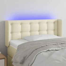 Kopfteil mit LED-Creme-Kunstleder 103x16x78/88 cm von vidaXL, Kopf- und Fußteile - Ref: Foro24-3123322, Preis: 62,01 €, Rabat...