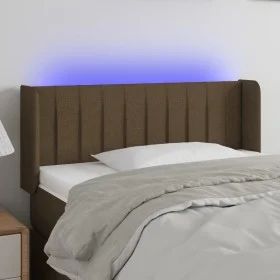 Headboard with LED in dark brown fabric 93x16x78/88 cm by vidaXL, Headboards and footboards - Ref: Foro24-3123459, Price: 55,...