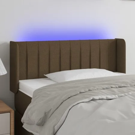 Headboard with LED in dark brown fabric 93x16x78/88 cm by vidaXL, Headboards and footboards - Ref: Foro24-3123459, Price: 55,...