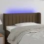 Headboard with LED in dark brown fabric 93x16x78/88 cm by vidaXL, Headboards and footboards - Ref: Foro24-3123459, Price: 55,...