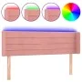 Pink velvet headboard with LED 147x16x78/88 cm by vidaXL, Headboards and footboards - Ref: Foro24-3123429, Price: 70,34 €, Di...