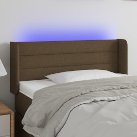 Dark brown fabric headboard with LED 103x16x78/88 cm by vidaXL, Headboards and footboards - Ref: Foro24-3123369, Price: 53,72...