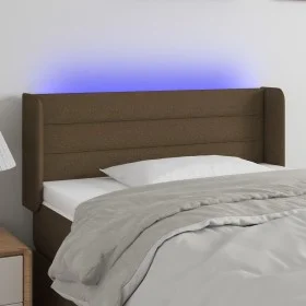 Dark brown fabric headboard with LED 103x16x78/88 cm by vidaXL, Headboards and footboards - Ref: Foro24-3123369, Price: 56,69...