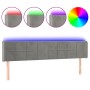 Hellgraues Samtkopfteil mit LED 203x16x78/88 cm von vidaXL, Kopf- und Fußteile - Ref: Foro24-3123302, Preis: 73,04 €, Rabatt: %