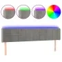 Light gray velvet headboard with LED 203x16x78/88 cm by vidaXL, Headboards and footboards - Ref: Foro24-3123302, Price: 70,48...