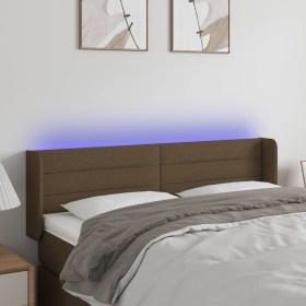 Kopfteil mit LED aus dunkelbraunem Stoff 147x16x78/88 cm von vidaXL, Kopf- und Fußteile - Ref: Foro24-3123377, Preis: 76,90 €...