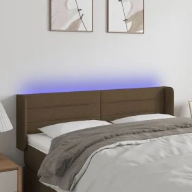 Kopfteil mit LED aus dunkelbraunem Stoff 147x16x78/88 cm von vidaXL, Kopf- und Fußteile - Ref: Foro24-3123377, Preis: 75,59 €...