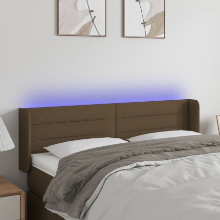 Dark brown fabric headboard with LED 147x16x78/88 cm by vidaXL, Headboards and footboards - Ref: Foro24-3123377, Price: 76,90...