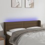 Dark brown fabric headboard with LED 147x16x78/88 cm by vidaXL, Headboards and footboards - Ref: Foro24-3123377, Price: 76,90...