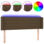 Dark brown fabric headboard with LED 147x16x78/88 cm by vidaXL, Headboards and footboards - Ref: Foro24-3123377, Price: 76,90...