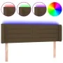 Dark brown fabric headboard with LED 147x16x78/88 cm by vidaXL, Headboards and footboards - Ref: Foro24-3123377, Price: 75,53...
